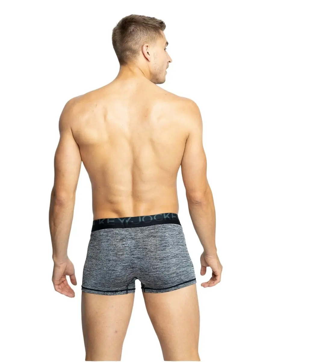 10 x Jockey Mens Microfibre Comfy Trunk Black Marle Underwear