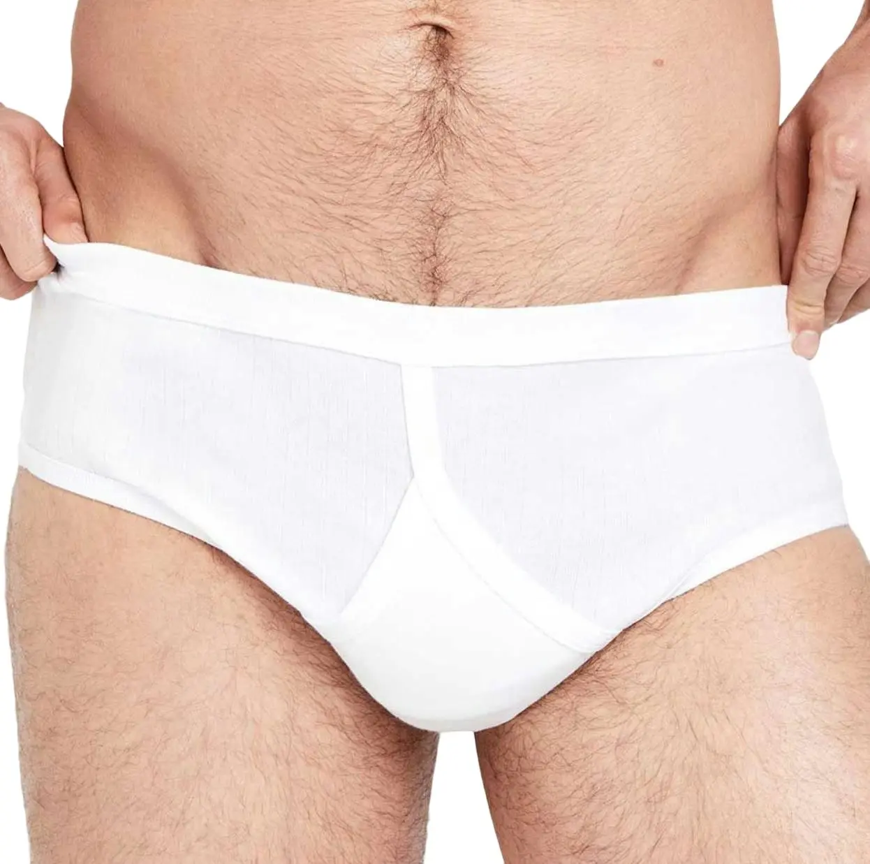 9 x Jockey Mens Y-Front Rib Brief Underwear - White