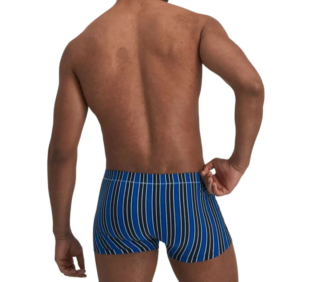 10 x Jockey Mens Skants Trunk Underwear Undies Striped Black And Blue