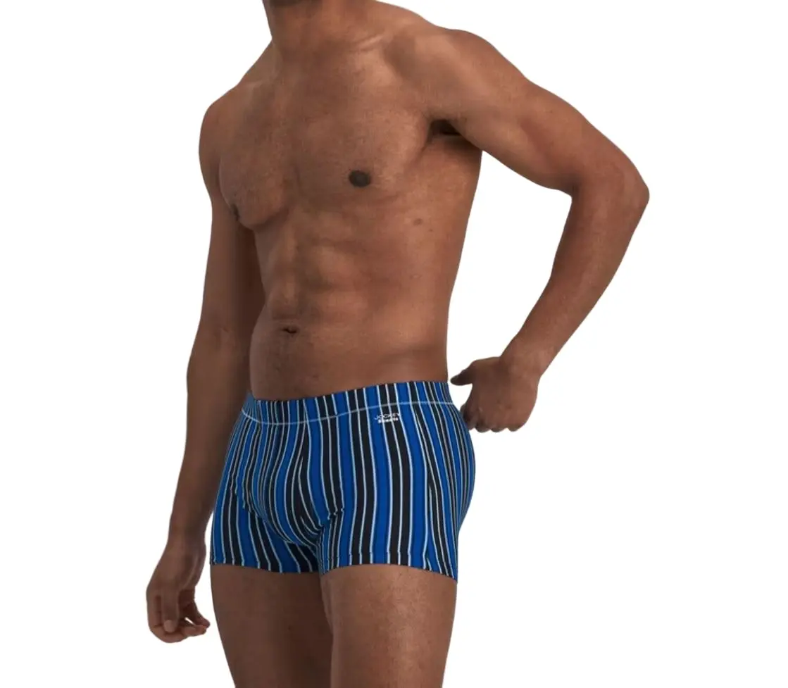 10 x Jockey Mens Skants Trunk Underwear Undies Striped Black And Blue