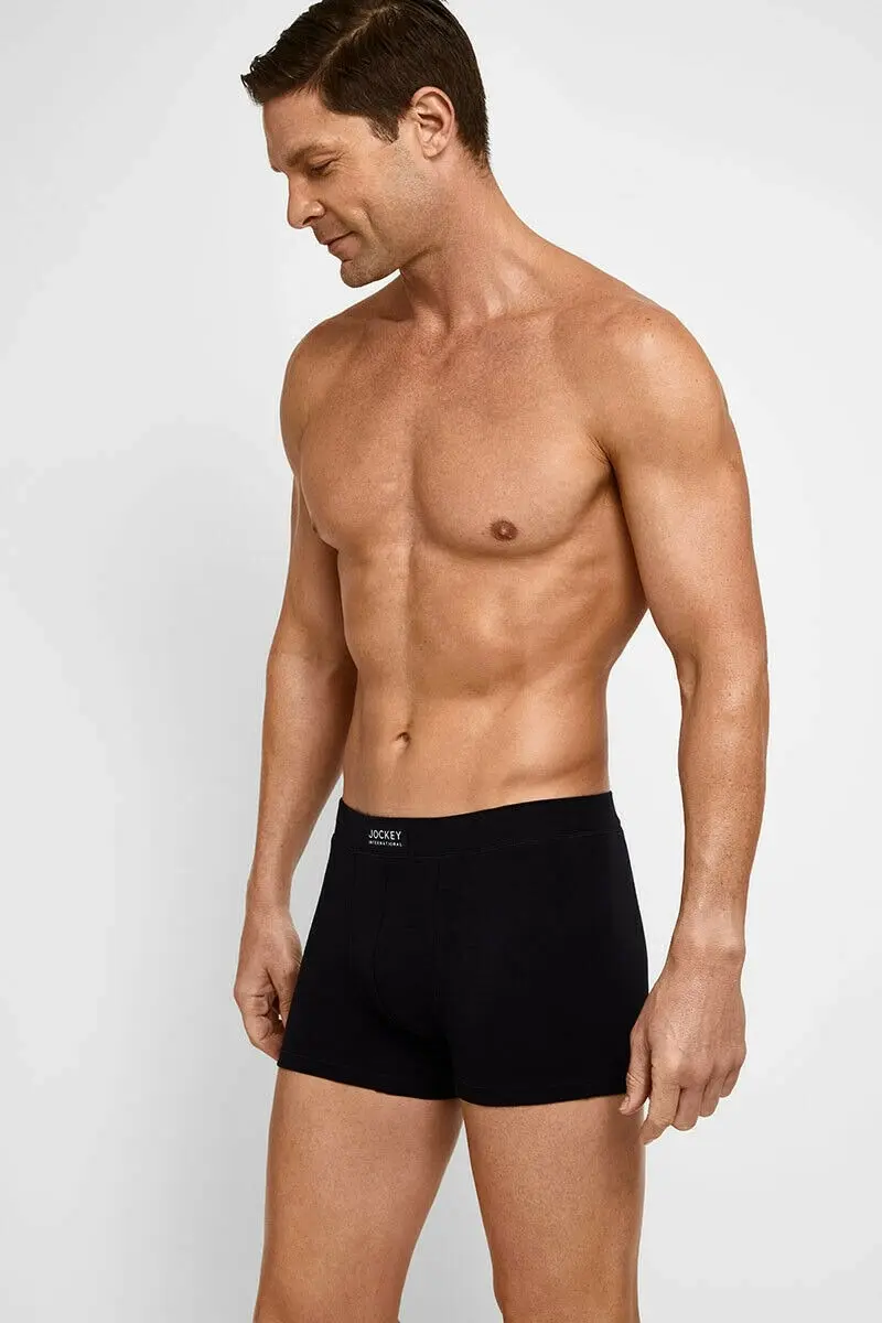 Jockey Mens London Trunks Underwear Jocks International Collection - Black