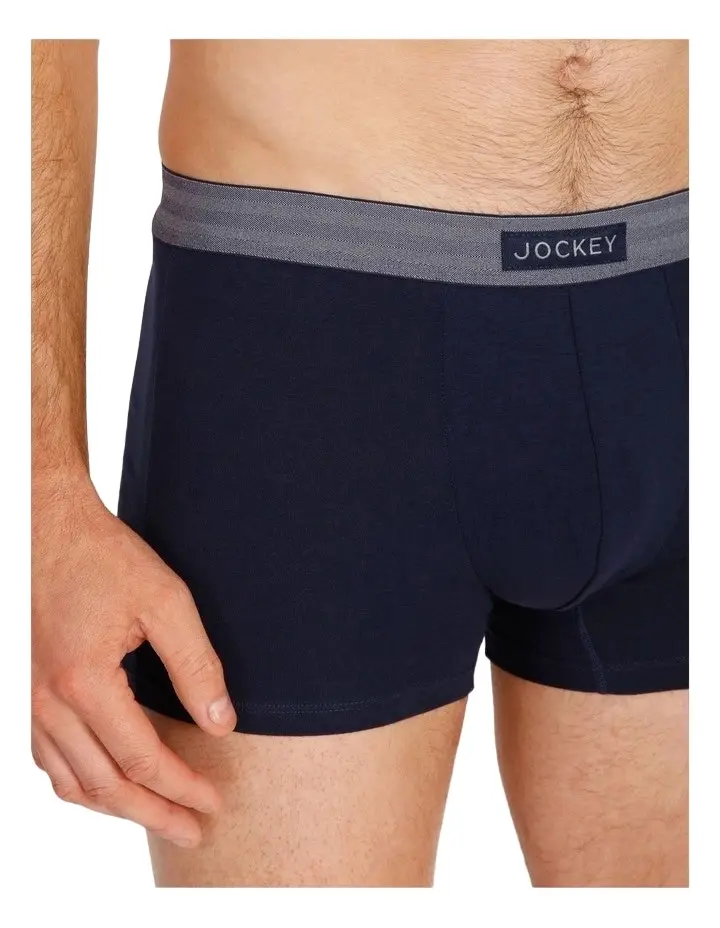 12 X Mens Jockey Comfort Classics Trunks Underwear Blue Pack