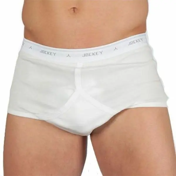 2 x Jockey White / Navy Y-Front Mens Underwear Briefs