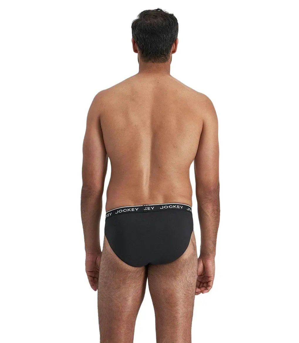 20 X Jockey Elastic Cotton Brief Underwear Black / Grey Undies