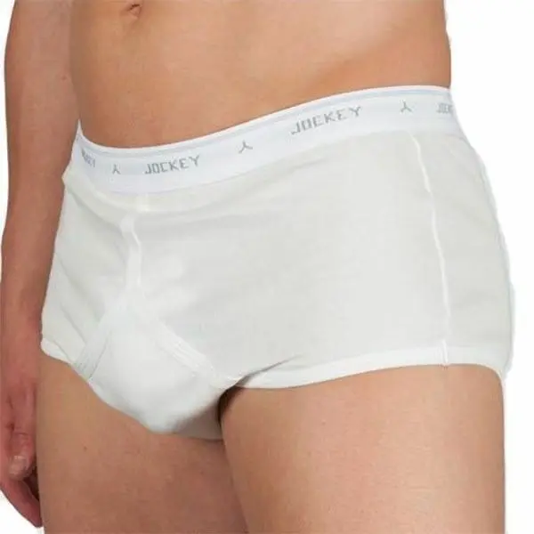 3 Pairs Jockey White Y-Front Mens Underwear Briefs Plus Size 28 30 32 34 36 38 40