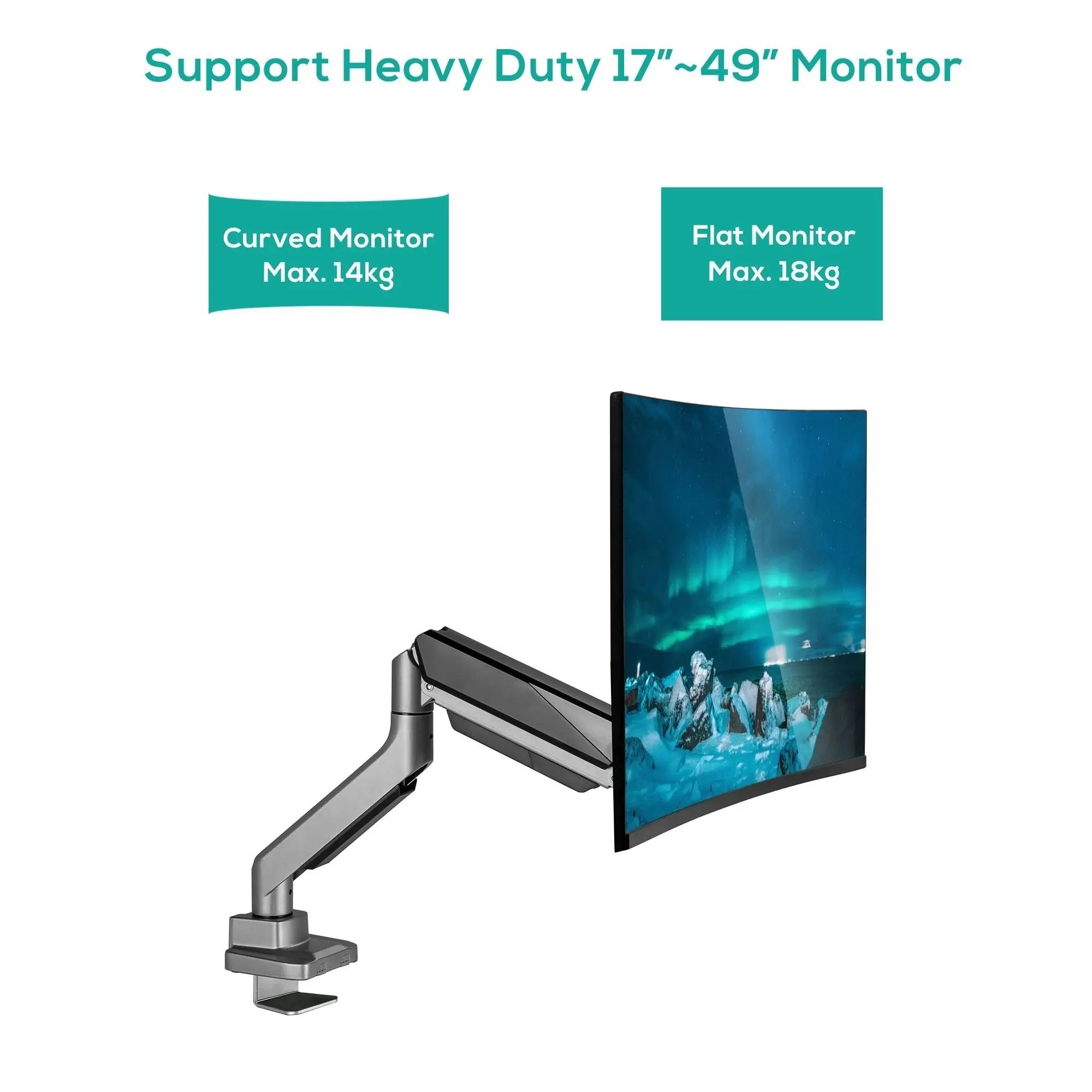 mBeat Activiva Heavy Duty Single Monitor Screen Gas Spring Monitor Arm