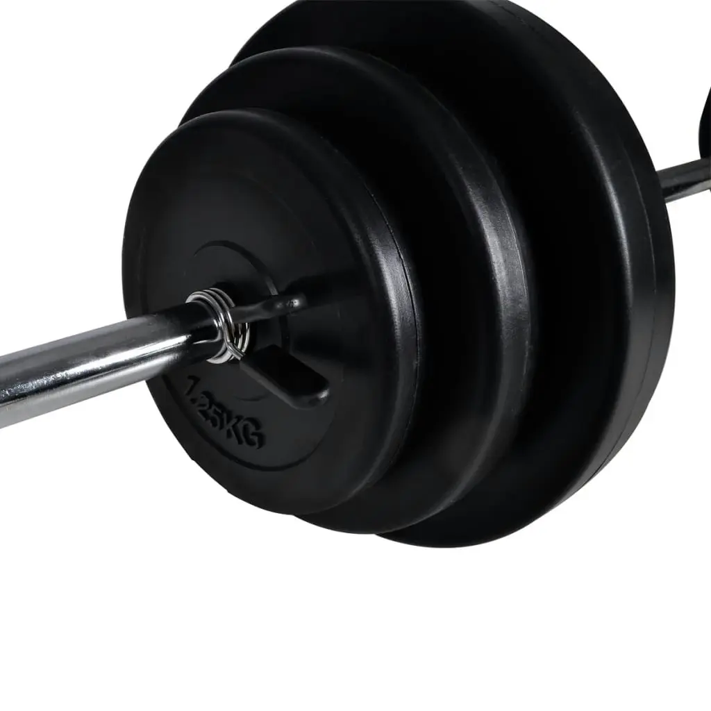 Wall-mounted Power Tower with Barbell and Dumbbell Set 30.5 kg 275358