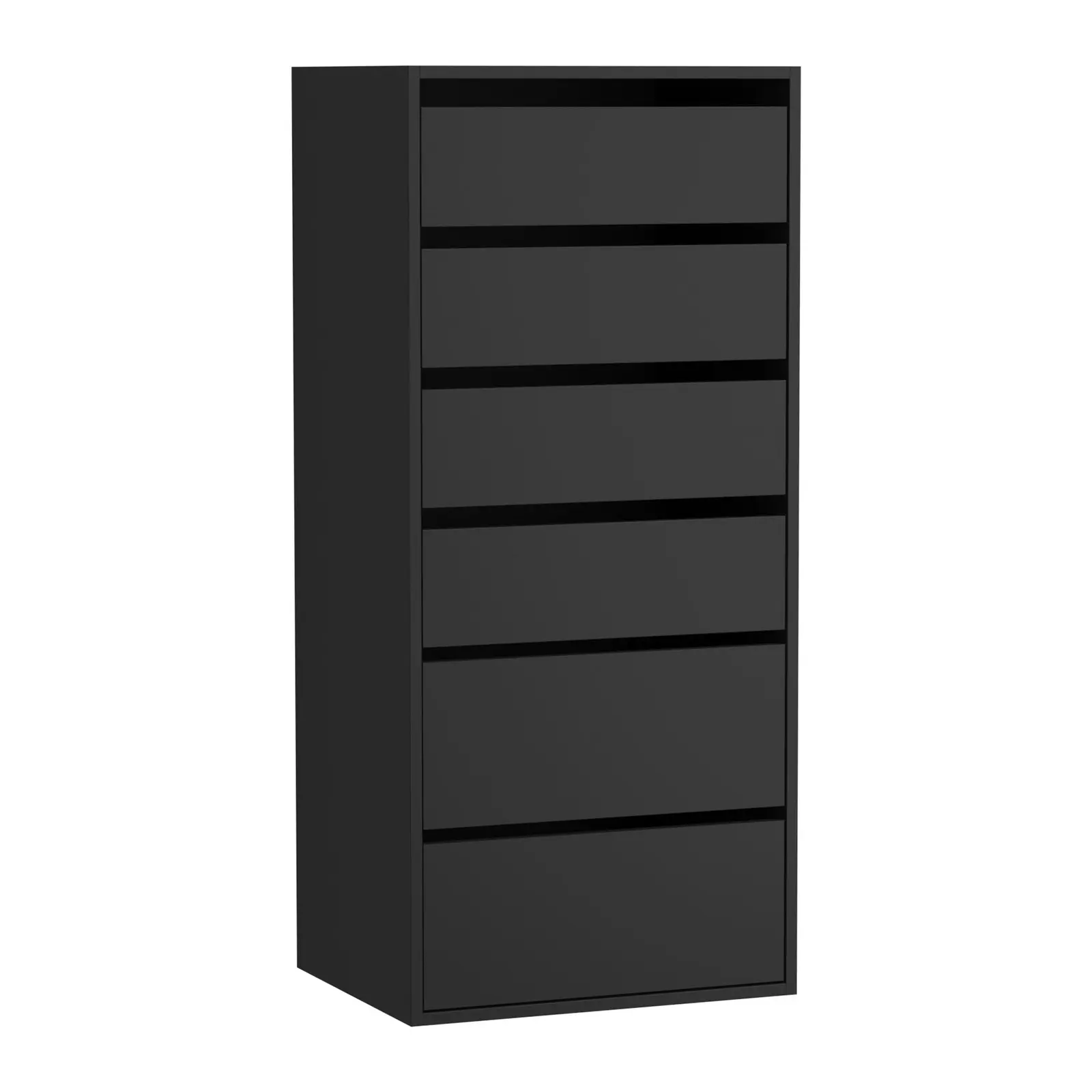 Oikiture Wardrobe Shelf Unit 6 Chest of Drawers Clothes Storage Cabinet Black