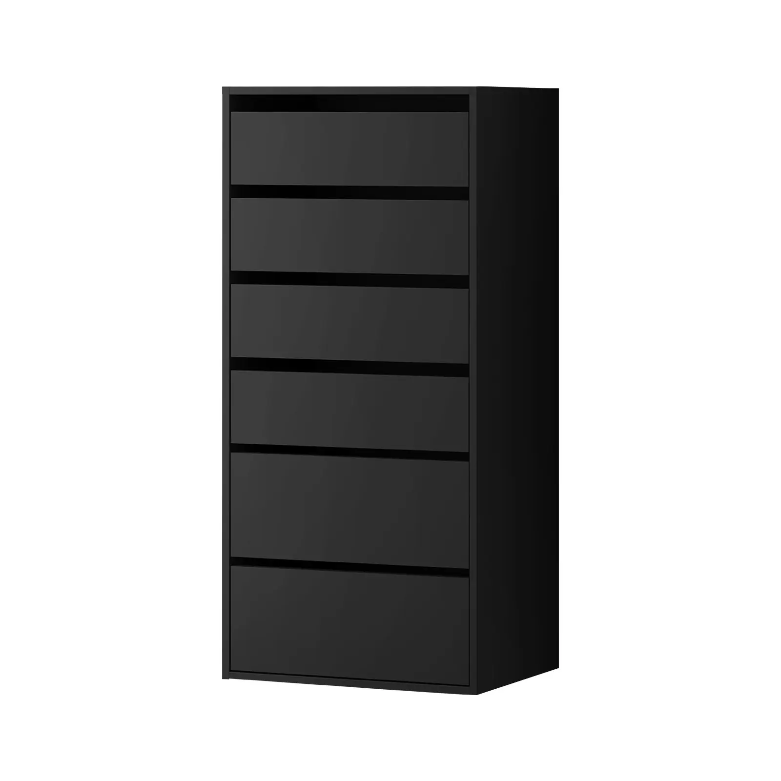 Oikiture Wardrobe Shelf Unit 6 Chest of Drawers Clothes Storage Cabinet Black