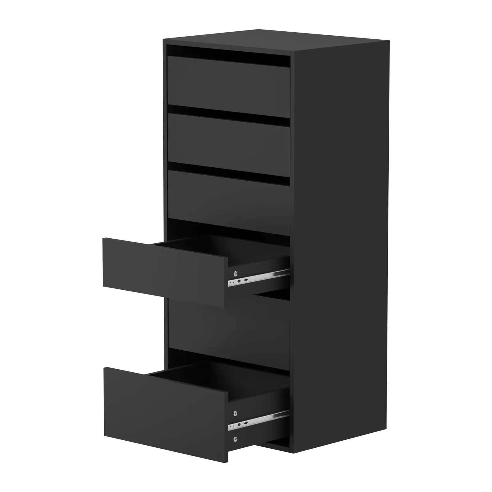 Oikiture Wardrobe Shelf Unit 6 Chest of Drawers Clothes Storage Cabinet Black