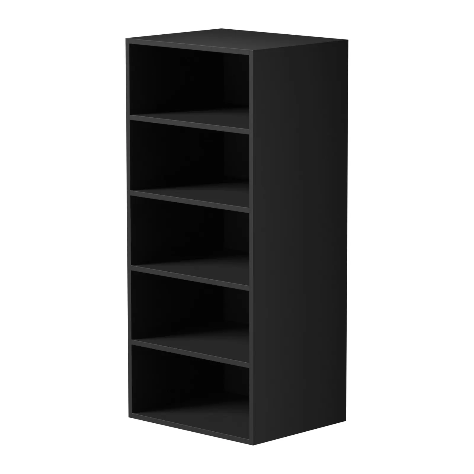 Oikiture Wardrobe Shelf Unit Clothes Storage Cabinet 5 Shelves Organiser Black