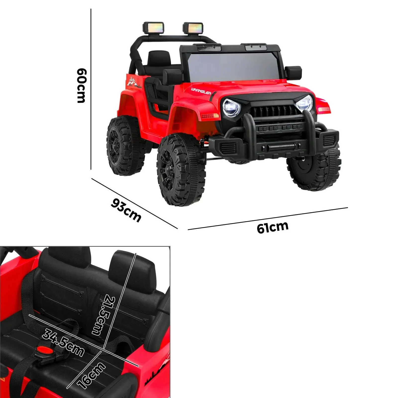 Mazam Kids Ride on Cars 12V Electric Toys Jeep Battery Remote Control LED Red