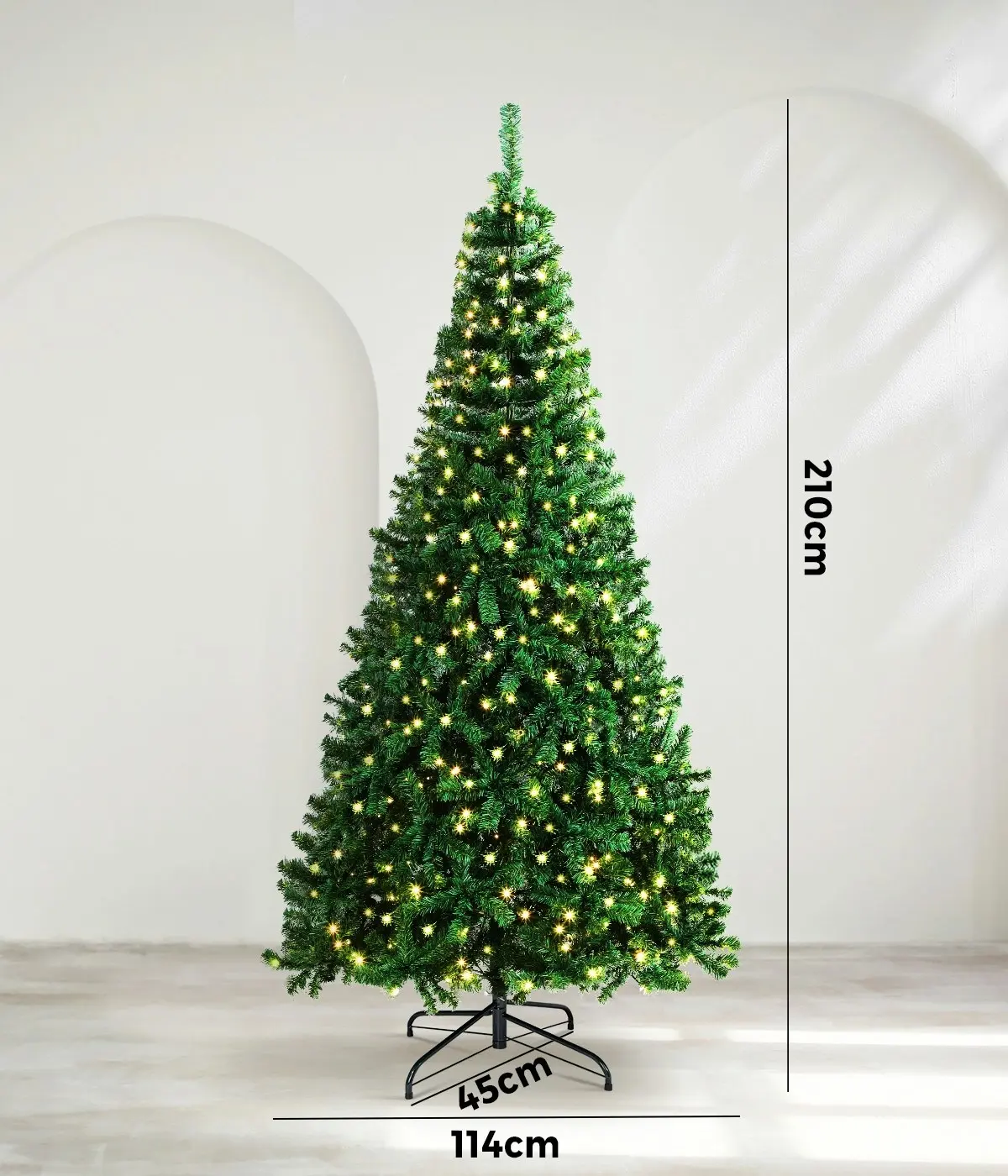 Mazam LED Christmas Tree 2.1M 7FT Xmas Trees Decorations Green 1000 Tips