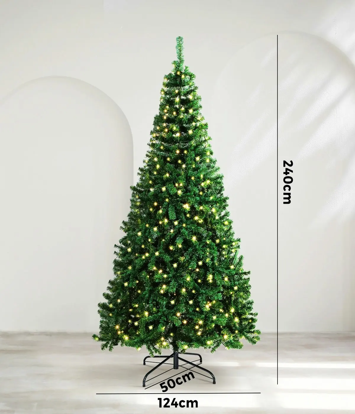 Mazam LED Christmas Tree 2.4M 8FT Xmas Trees Decorations Green 1400 Tips