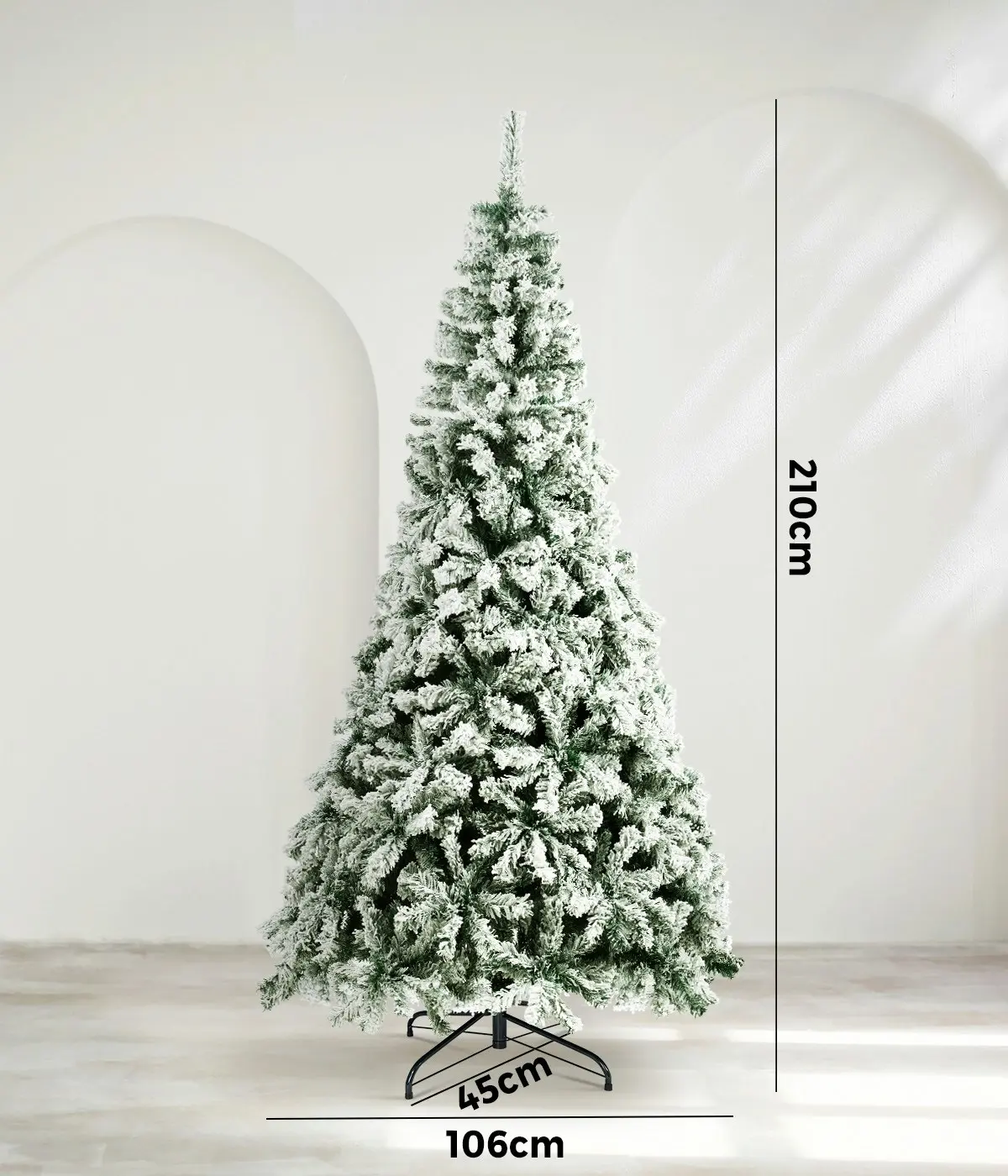 Mazam Christmas Tree 2.1M 7FT Xmas Trees Decorations White Snow Flocked 900 Tips