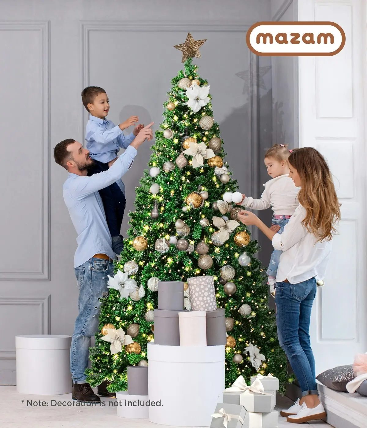 Mazam LED Christmas Tree 1.8M 6FT Xmas Trees Decorations Green 830 Tips