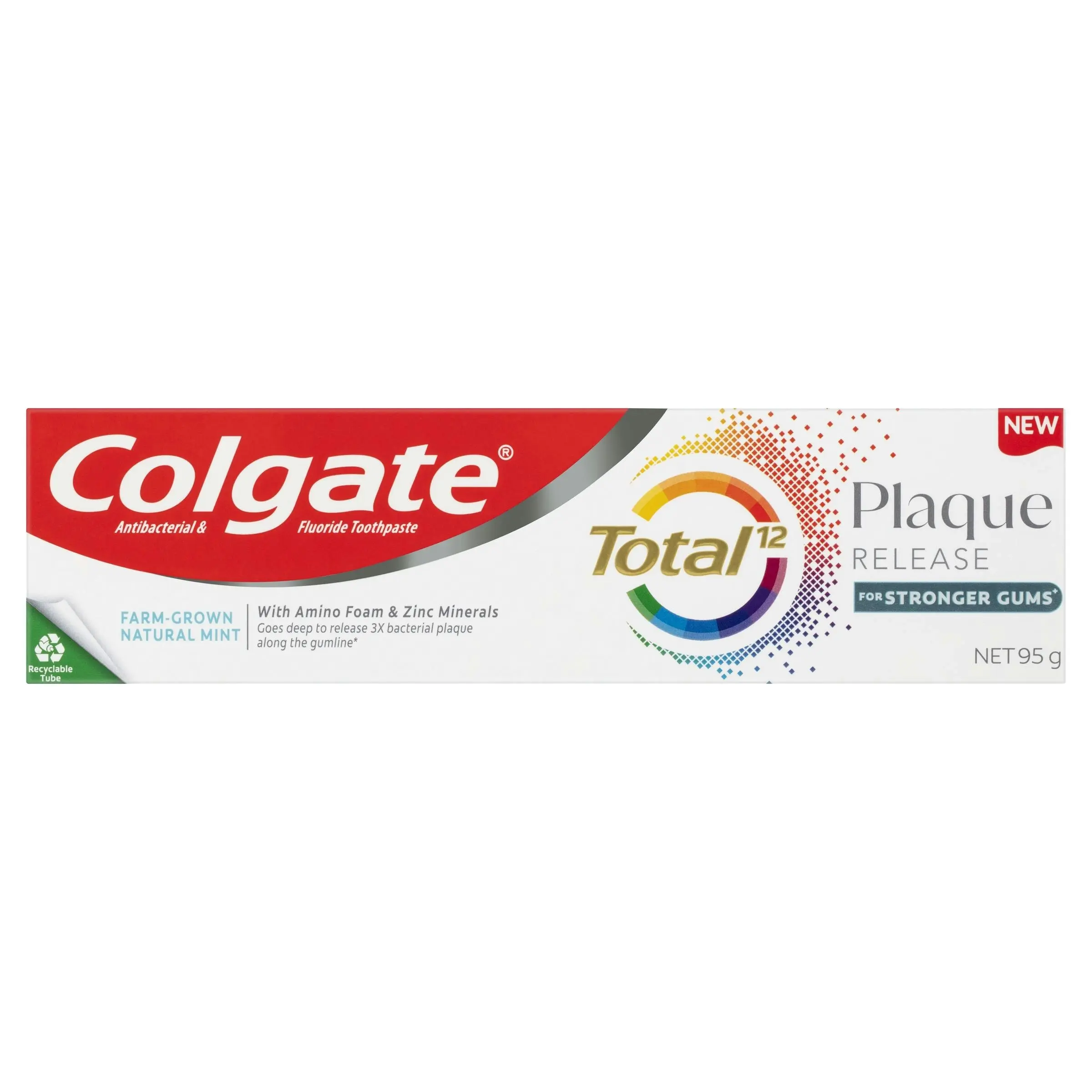 Colgate Toothpaste Total Plaque Release Farm-Grown Mint 95g