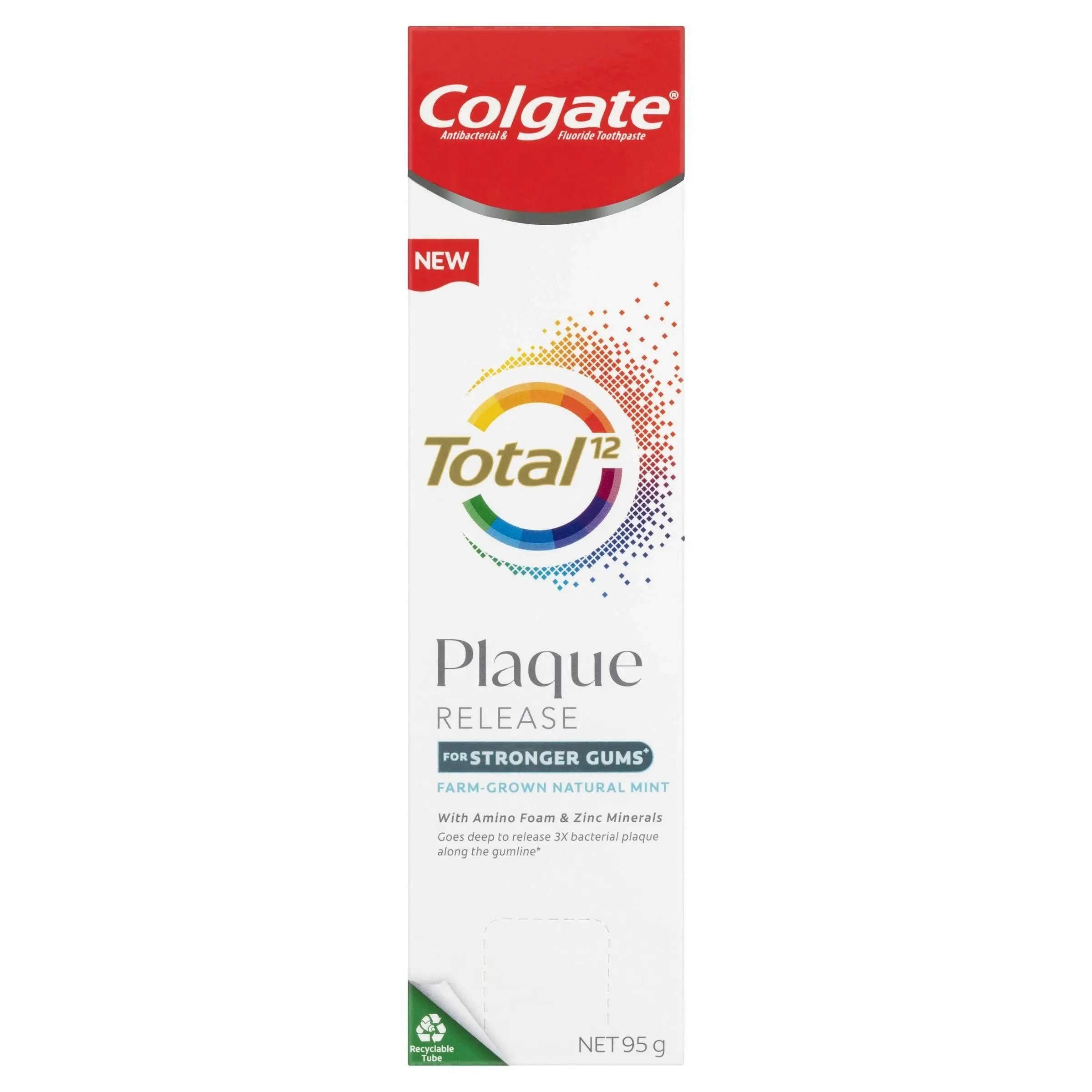 Colgate Toothpaste Total Plaque Release Farm-Grown Mint 95g