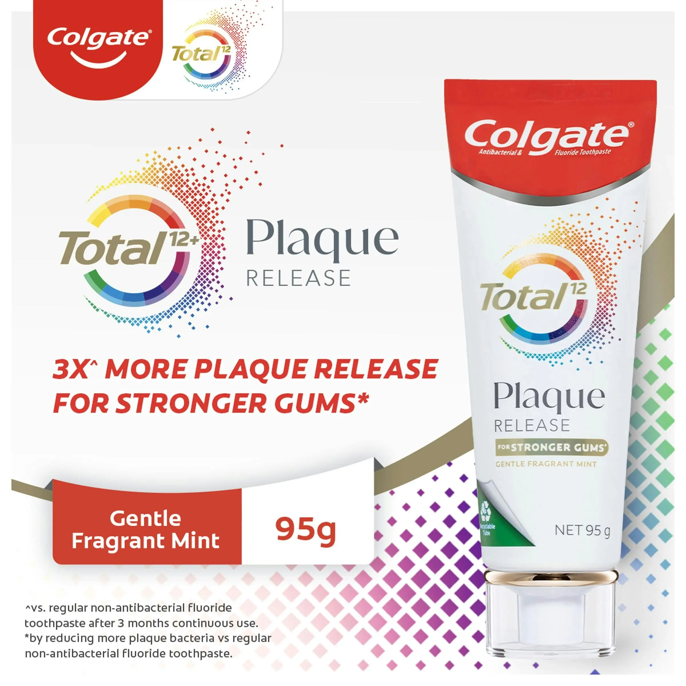 Colgate Toothpaste Total Plaque Release Gentle Fragrant Mint 95g