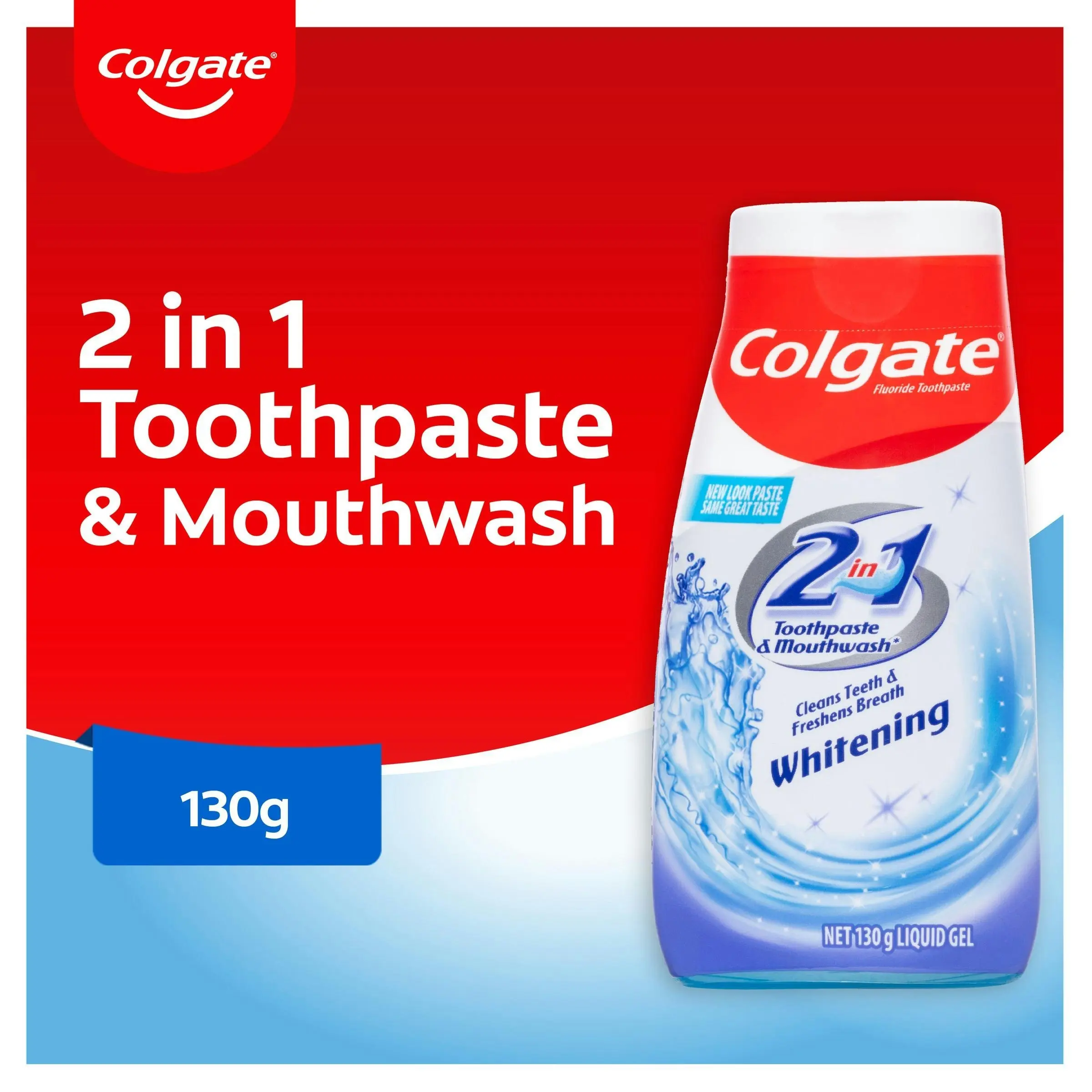 Colgate 2 in 1 Toothpaste & Mouthwash Whitening 130g