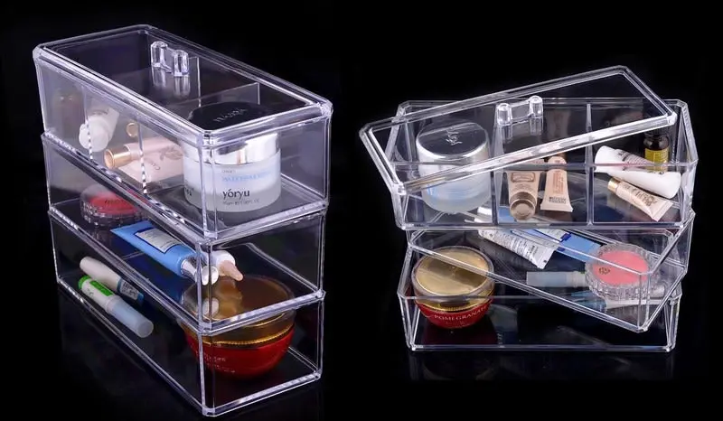 5-Compartment Acrylic Clear Cosmetic Organiser Makeup Container Storage