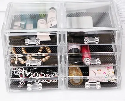 6-Drawer Clear Acrylic Cosmetic Makeup Display Organiser Jewellery Box