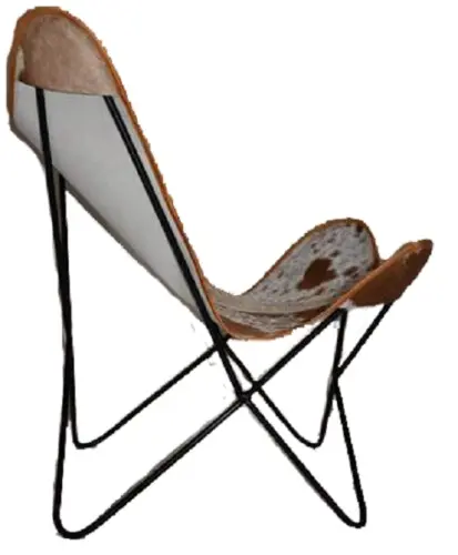 Genuine Hide Butterfly Chair With Solid Welded Metal Frame