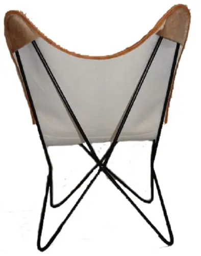 Genuine Hide Butterfly Chair With Solid Welded Metal Frame