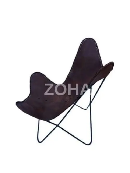 Boston Genuine Leather Butterfly Chair  Single Metal Frame Fully Welded .