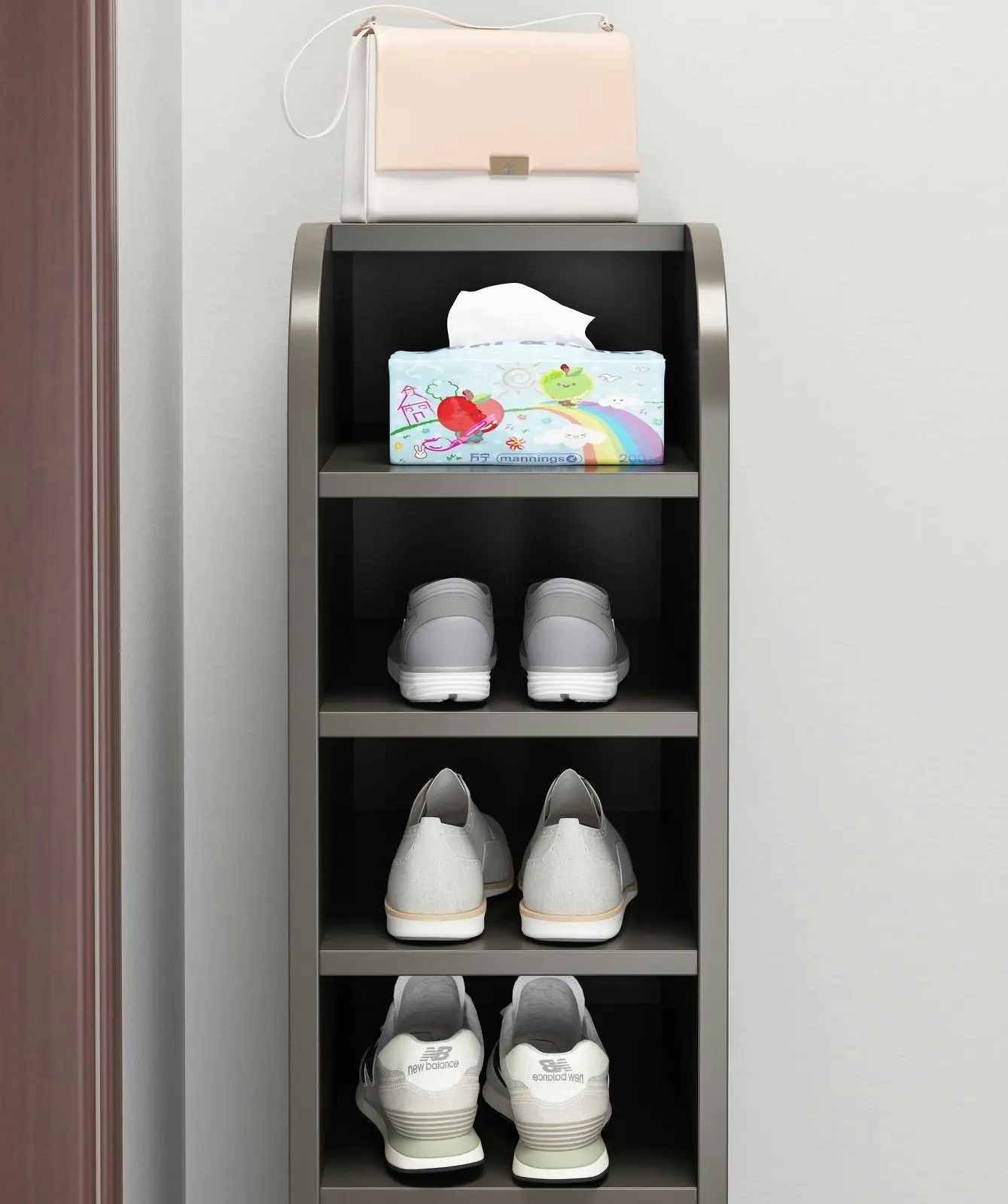 6-Tier Spacious Shoe Rack Footwear Storage Organizer Cabinet (Charcoal)