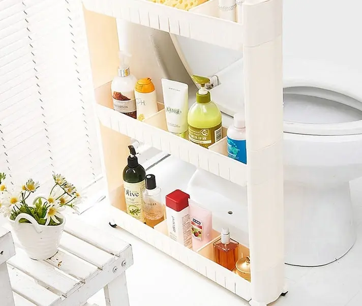 Smart Space 3 Level Side Bottle Storage Shelf with Wheels