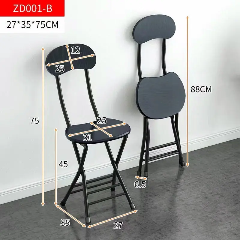 2 x Grace Steel and Wood Folding Chairs (Black)