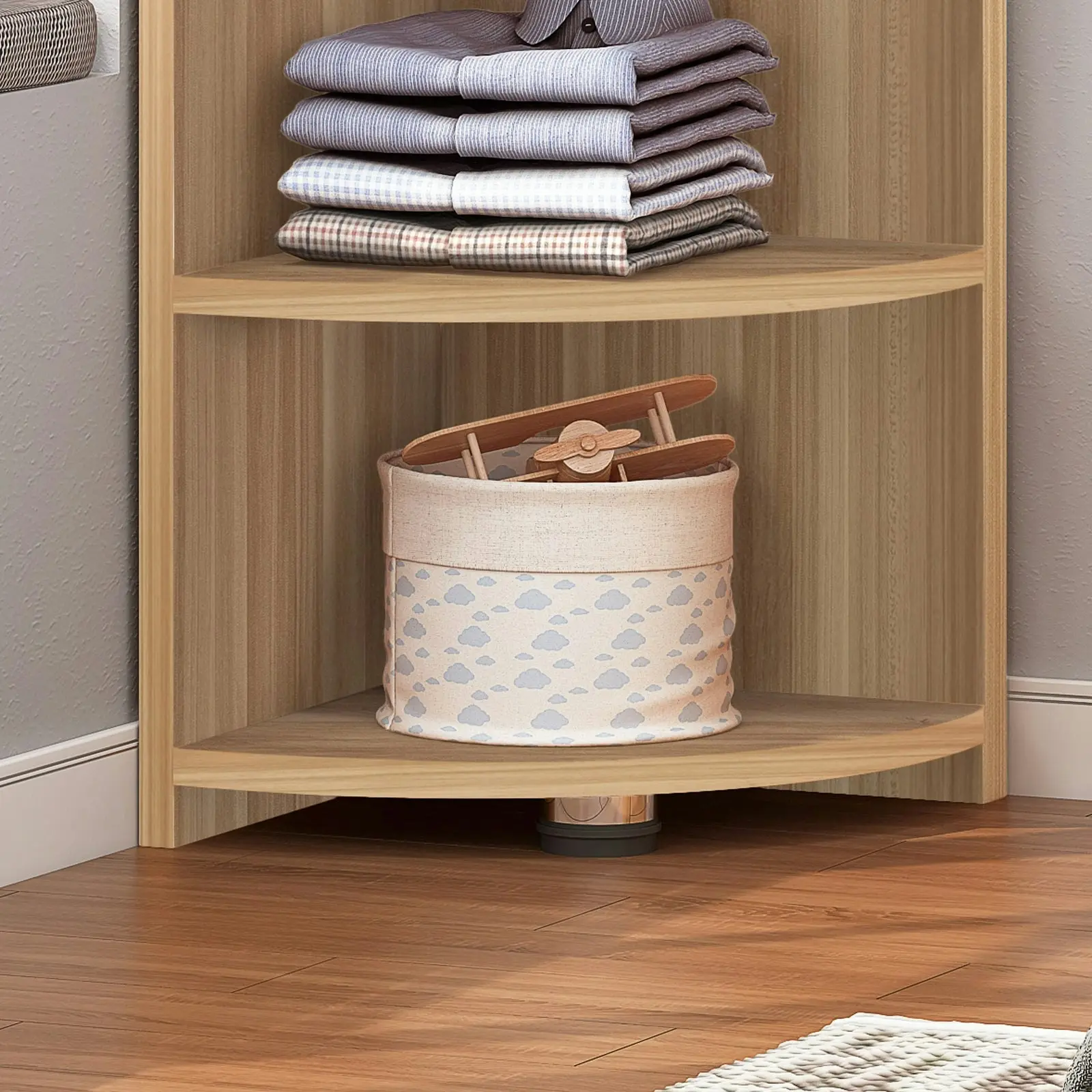 Inspire 5 Tier Stylish Wooden Corner Shelf Unit (Oak)