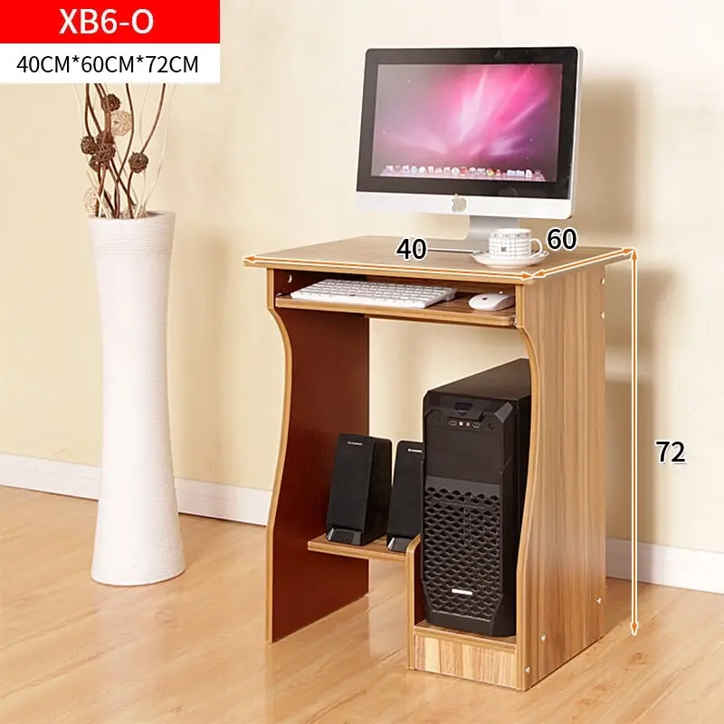 Essential Computer Desk with Shelves (Oak)