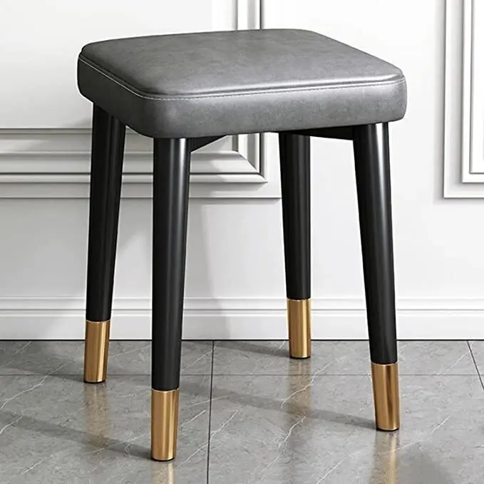 Minimalist Faux Leather Dining Table Stool Padded Dressing Stool