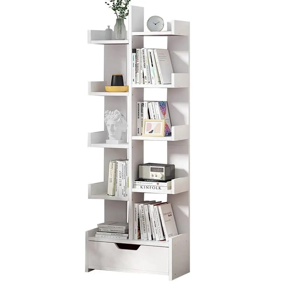 8-Tier 11-Shelf Display Storage Utility Book Shelf Bookcase Shelving (White)