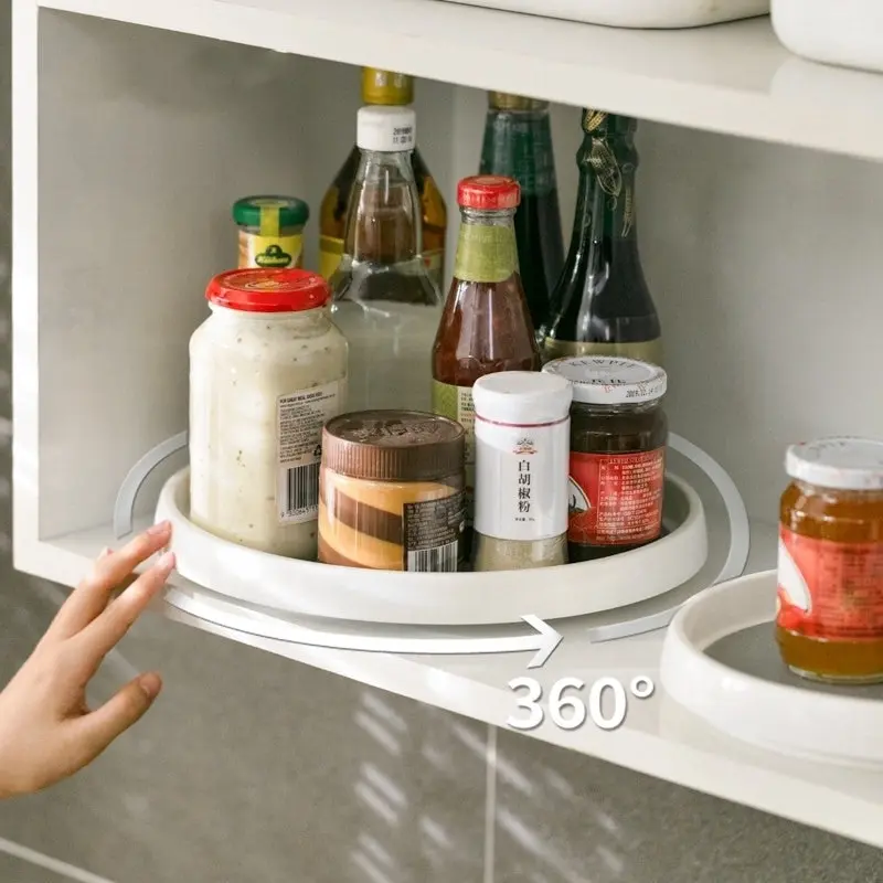 Rotating Spice Rack Lazy Suzan Kitchen Countertop Shelf Storage Organiser