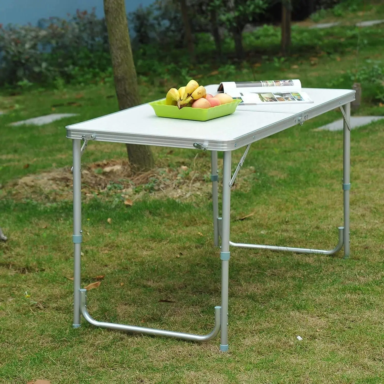 3-Piece Outdoor Camp Setting Folding Table & Chairs Set (White)