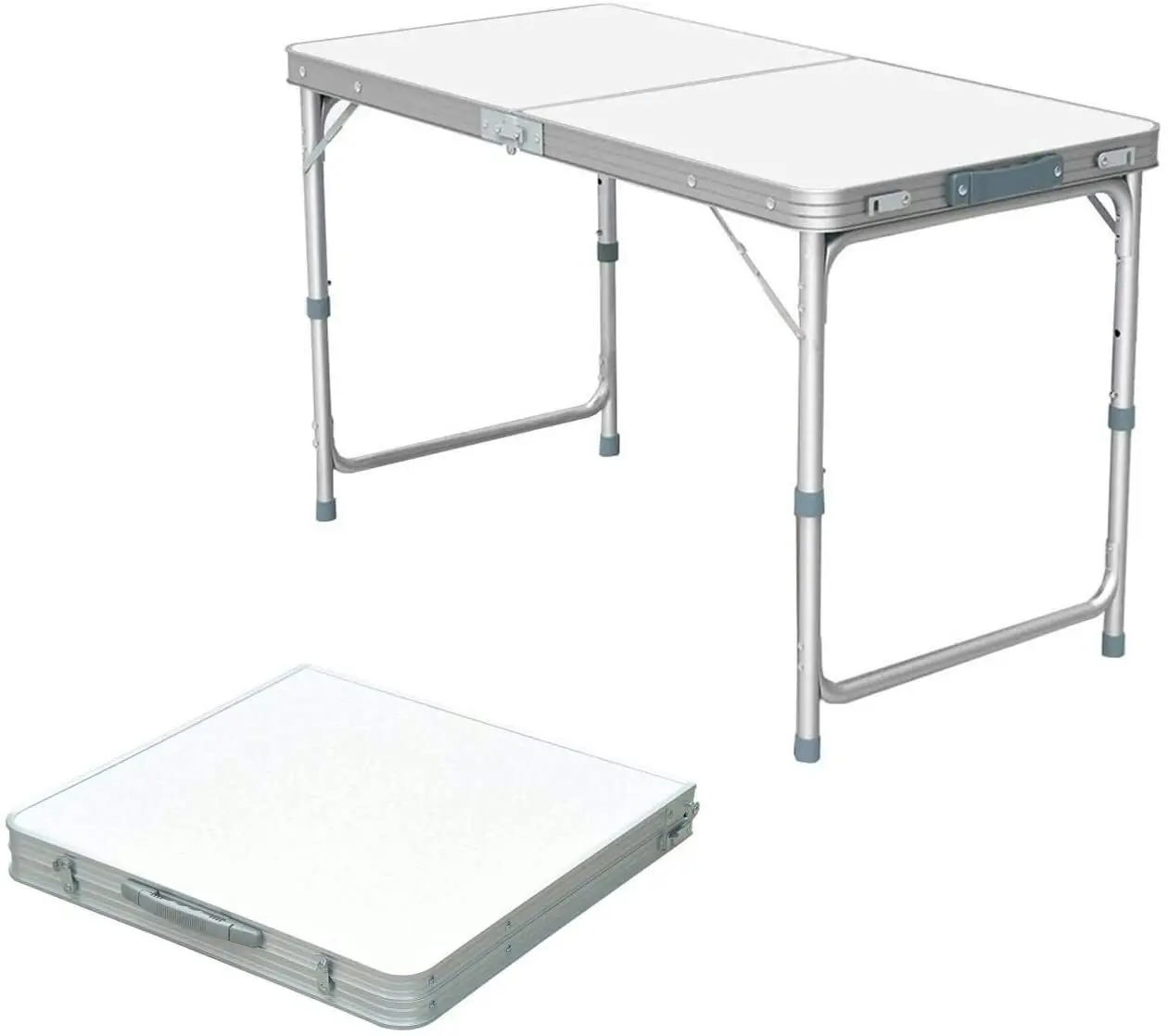 3-Piece Outdoor Camp Setting Folding Table & Chairs Set (White)