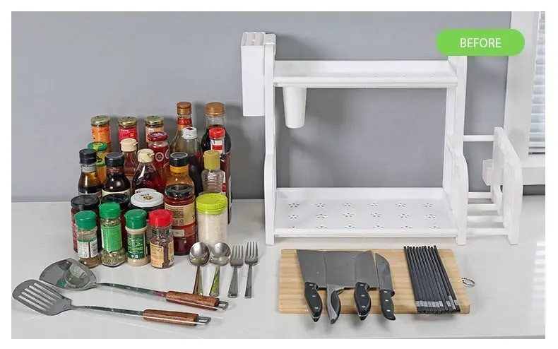 Kitchen Organiser Spice Cutlery Dish Rack