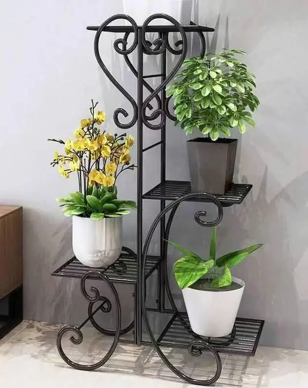 4-tier Metal Plant Stand Shelf Display Rack Flower Pot Holder Planter Garden Storage Organizer