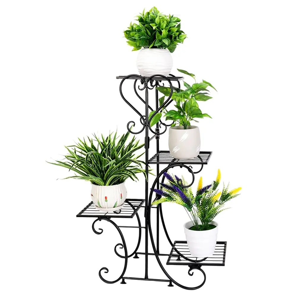 4-tier Metal Plant Stand Shelf Display Rack Flower Pot Holder Planter Garden Storage Organizer