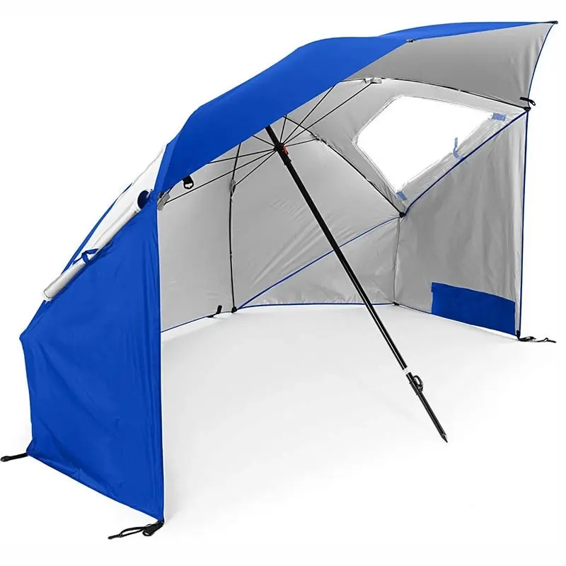 Large Canopy Camping Beach Sports Events Sun & Rain Umbrella (Blue)