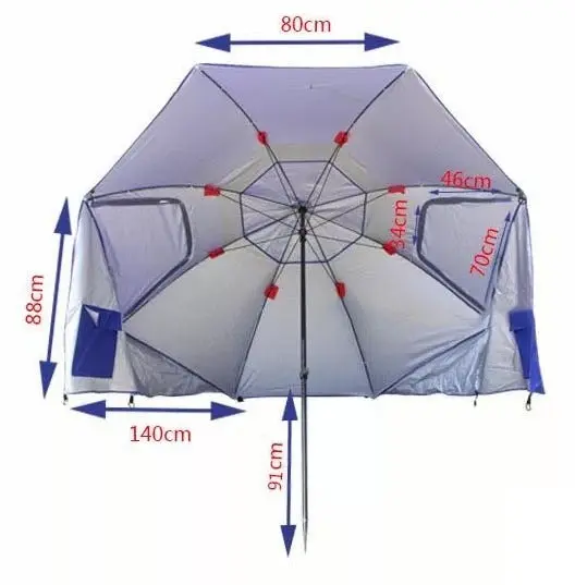 Large Canopy Camping Beach Sports Events Sun & Rain Umbrella (Blue)