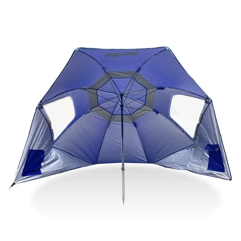 Large Canopy Camping Beach Sports Events Sun & Rain Umbrella (Blue)