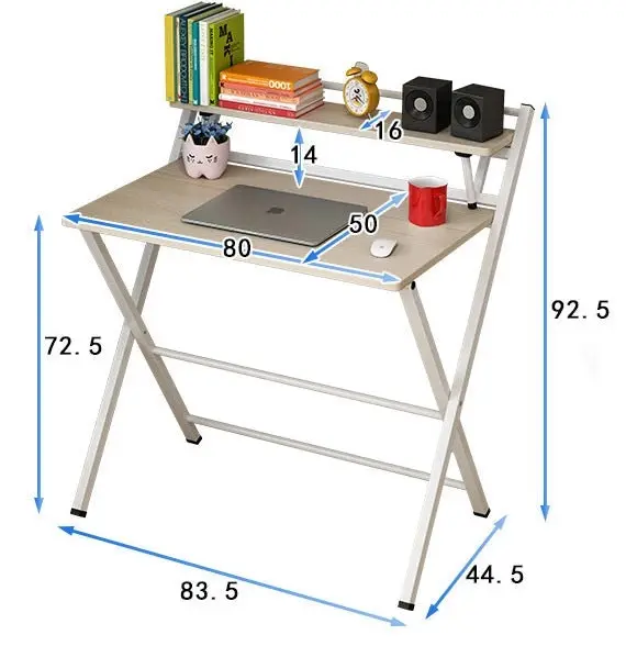 Express Folding Desk with Shelf (White)