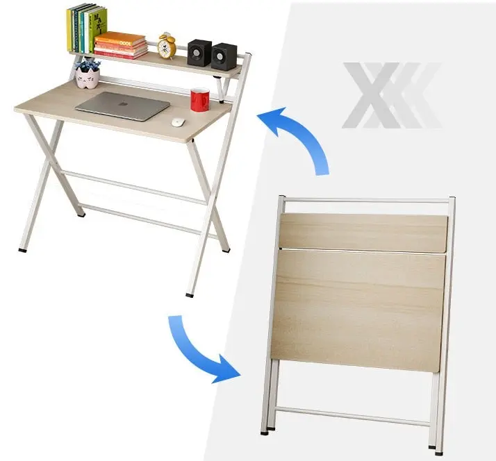 Express Folding Desk with Shelf (White)