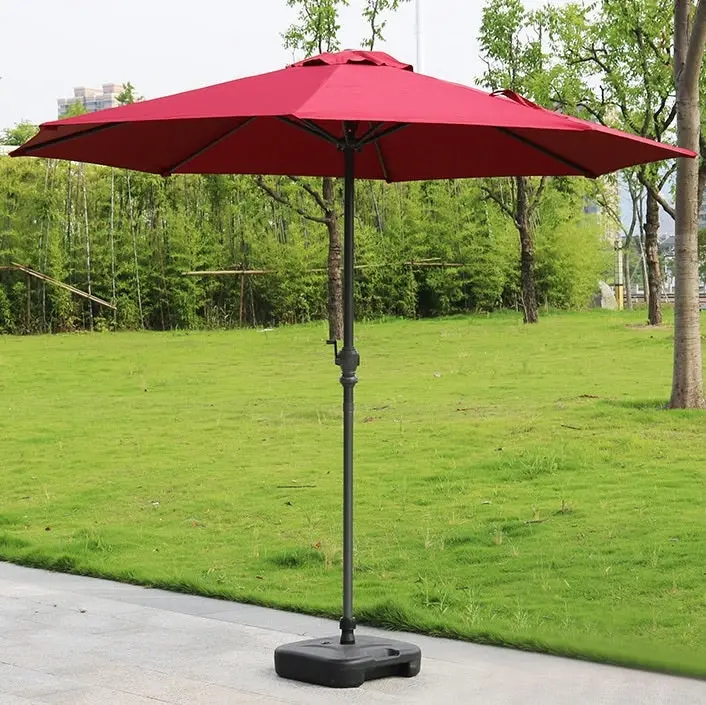 Alfresco 2.7m Steel Outdoor Garden Patio Market Umbrella (Maroon)