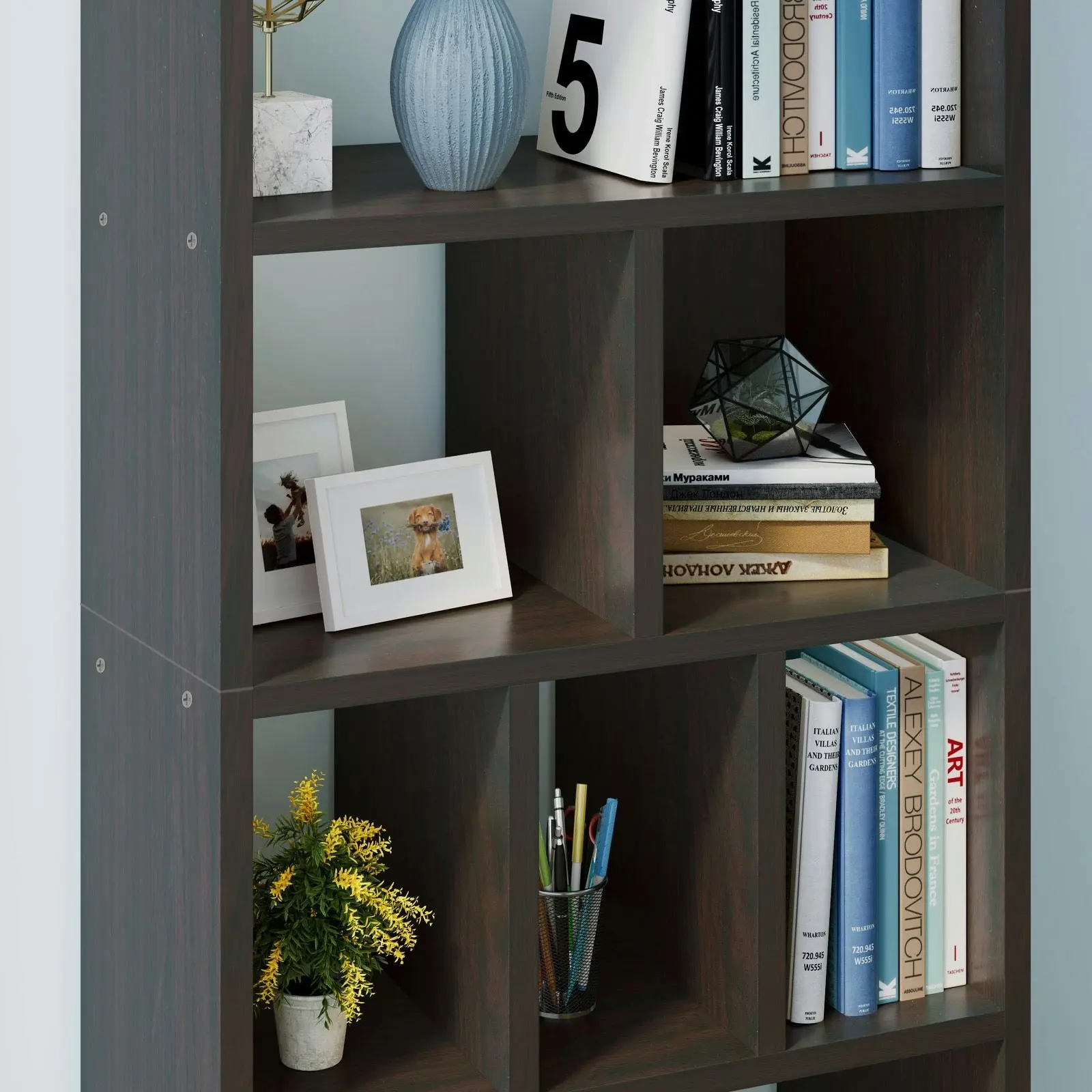 Aurora 1800mm Streamline Tall Display Shelf Bookshelf Organizer (Black Walnut)