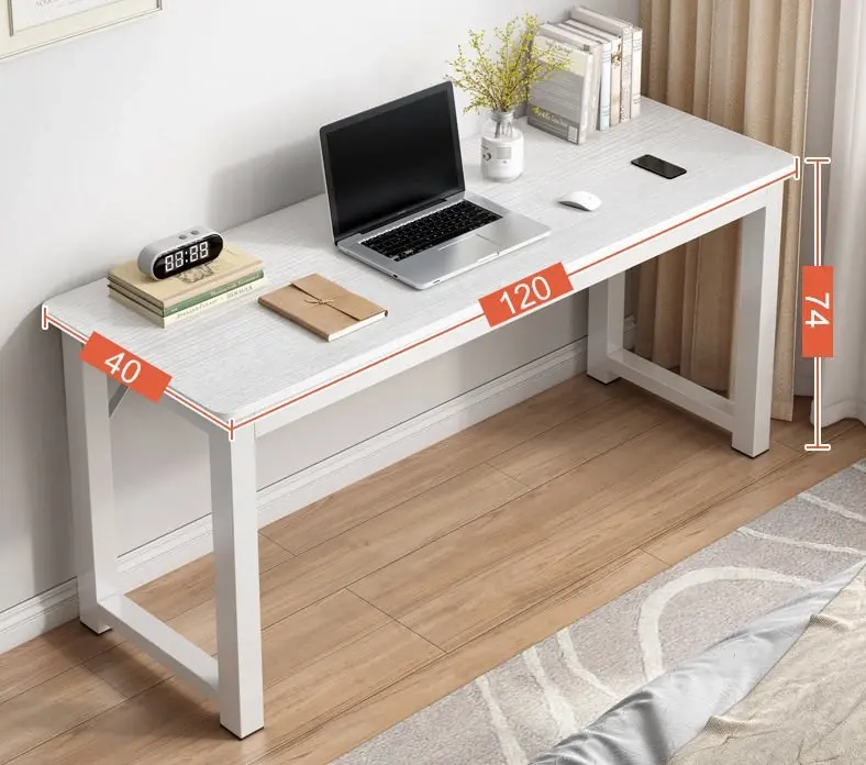 Profile Console Table Wood & Metal Narrow Desk (White)